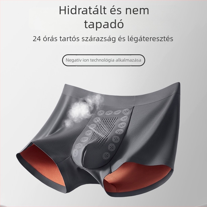 Férfi varrat nélküli boxeralsó – lélegző nylon, viszkóz bélés a szemérem tájékán, középmagas derékvonal, antibakteriális, sportos
