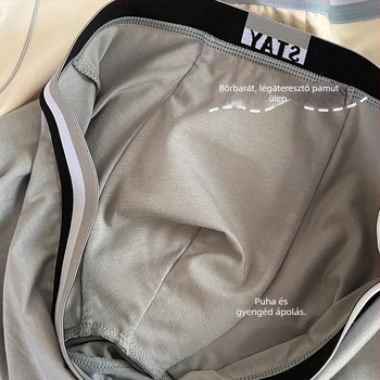 Személyre szabott férfi pamut boxer-briefs — lélegző, bőrbarát, kontrasztos derékszalag és betűs csíkok