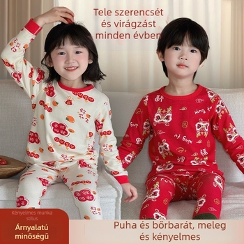 Gyerekek pamut pizsama szett Újévhez, 95% pamut, szövettömeg 181–200 g/m2, 4–6 éveseknek