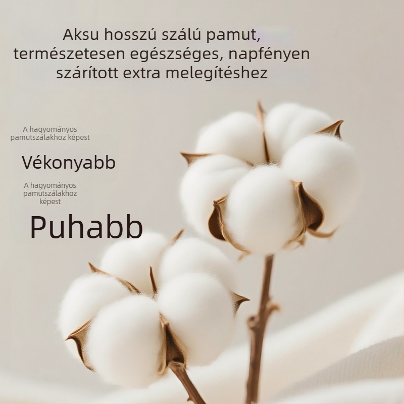 Női 100% pamut termál szett – hosszú ujjú felső és nadrág, szoros szabás, közepes tömegű anyag