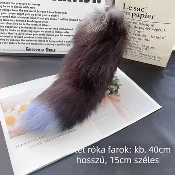 Róka farokmedál természetes szőrrel – táskákhoz és kulcstartókhoz, tánc rekvizit, 2023 tavasz