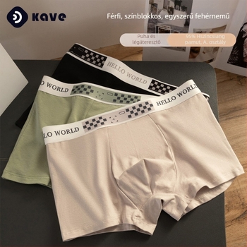 Férfi pamut boxer brief, vékony, antibakteriális, lélegző, középmagas derék