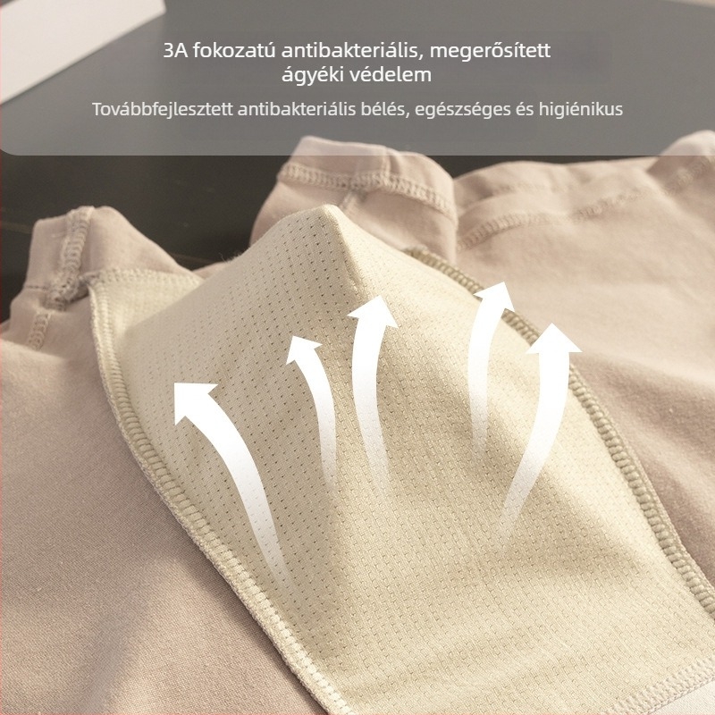 Férfi pamut boxer brief, vékony, antibakteriális, lélegző, középmagas derék