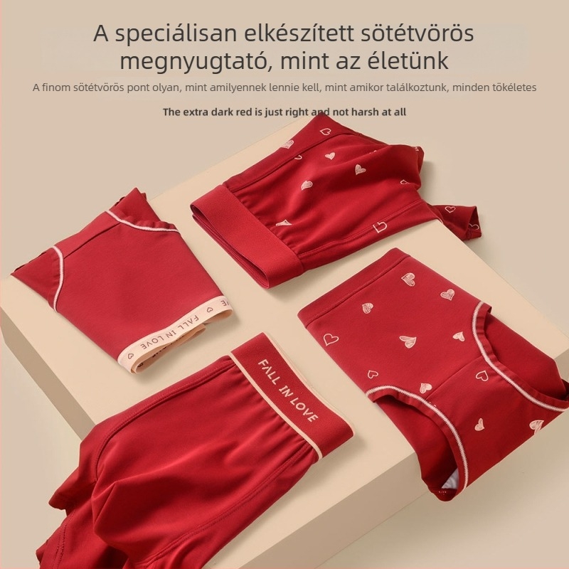 Piros pamut alsónemű párnak, tiszta pamut, Kígyó év dizájn