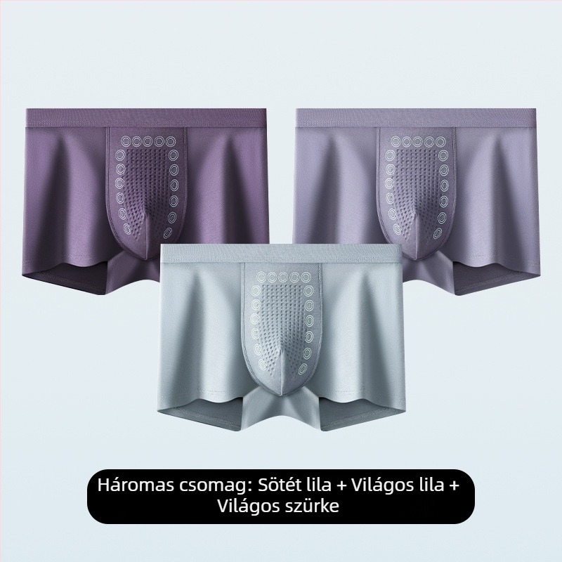 3 darabos férfi modal boxer nadrág, lélegző, antibakteriális, lazán szabott