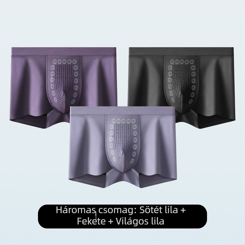 3 darabos férfi modal boxer nadrág, lélegző, antibakteriális, lazán szabott
