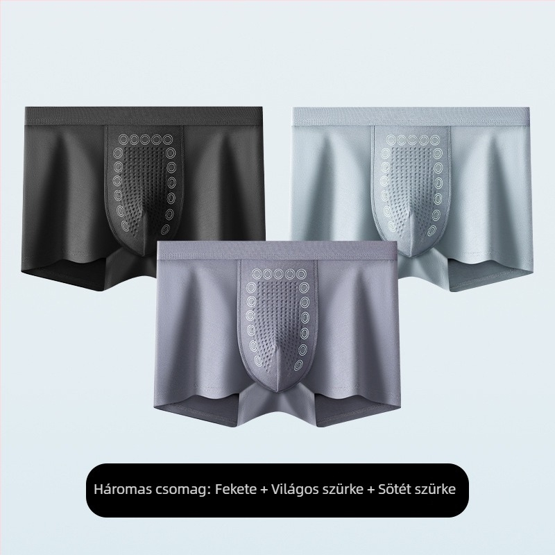 3 darabos férfi modal boxer nadrág, lélegző, antibakteriális, lazán szabott