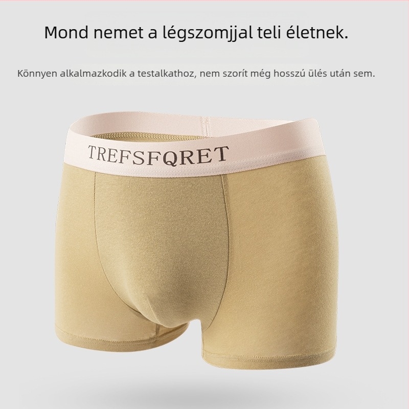 Férfi pamut boxeralsó középmagas derékkal, légáteresztő jacquard szövés, 95% pamut