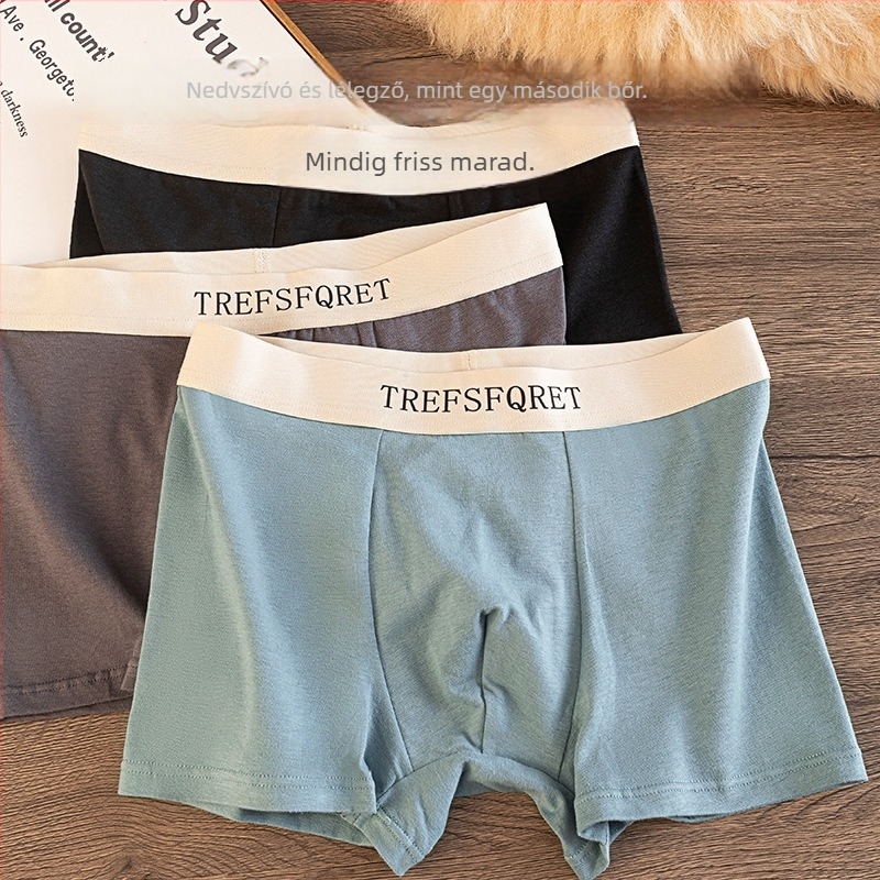 Férfi pamut boxeralsó középmagas derékkal, légáteresztő jacquard szövés, 95% pamut