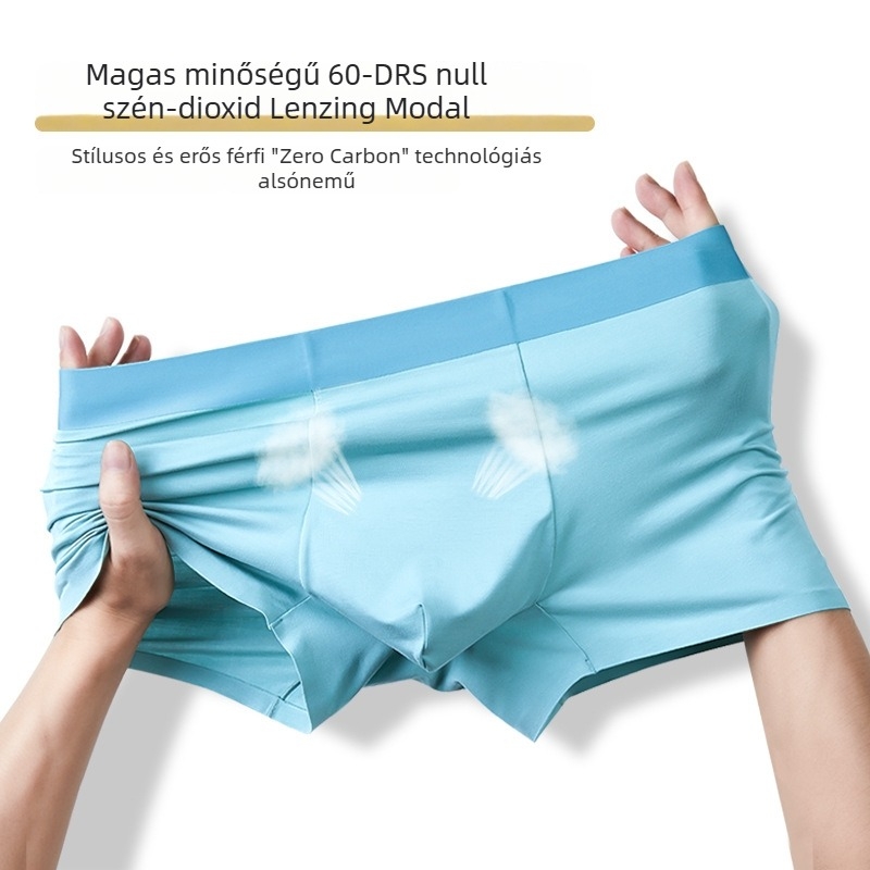 Férfi seamless antibakteriális modal boxer brief, kényelmes és lélegző, középmagasságú derekú, pamutszegéllyel a szemérem tájékán