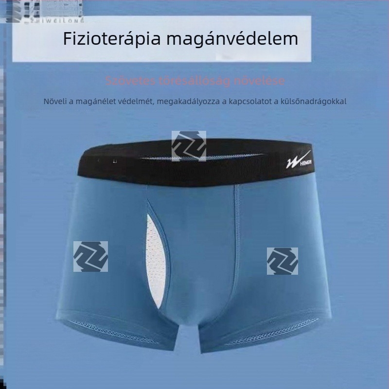 Férfi pamutból készült, légáteresztő alsónemű középmagas derekú, mintázat 3435841, csípő alatti rész pamutbélésű