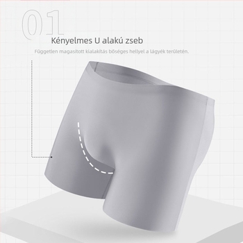 Férfi Ice Silk boxer, nyom nélküli kivitel, gyorsan száradó, középmagas derekú, 95% nylon és 100% pamut az ágyéknál