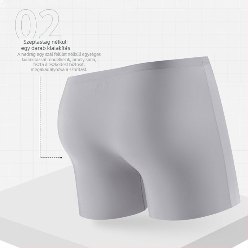 Férfi Ice Silk boxer, nyom nélküli kivitel, gyorsan száradó, középmagas derekú, 95% nylon és 100% pamut az ágyéknál