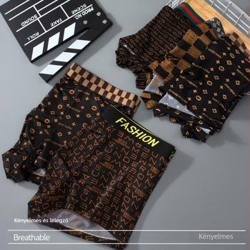 Férfi boxeralsó - antibakteriális, lélegző, rugalmas, ice silk anyag, középmagas derék