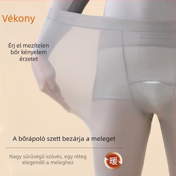 Őszi-téli férfi ultrakönnyű vékony alapréteg készlet – felső és alsó rész, nylon, melegen tart, antibakteriális