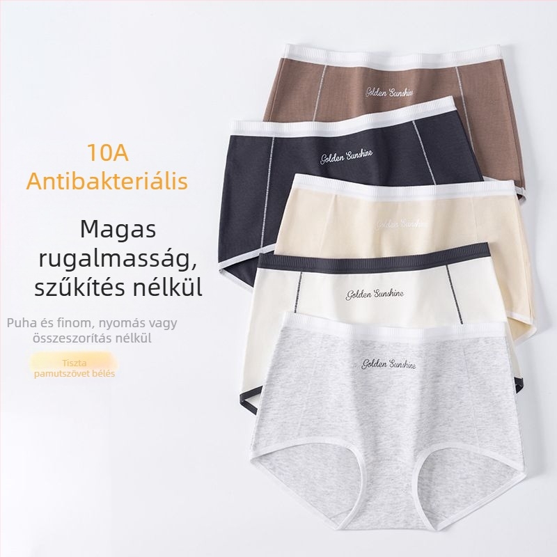 10A antibakteriális pamut női boxer, középmagas derék, meghosszabbított ágyékrész, nagy méret
