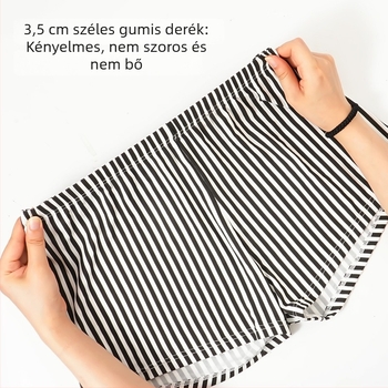 Férfi csíkos boxeralsó, lélegző, mindennapi viselet, lazán szabott, nagy méret