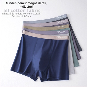 FOLECI Férfi magas derekú boxeralsó, 95–100% pamut, lélegző, kötött anyag