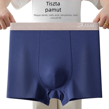FOLECI Férfi magas derekú boxeralsó, 95–100% pamut, lélegző, kötött anyag