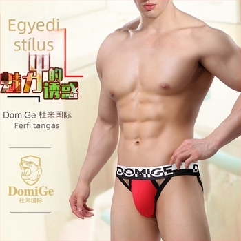 Férfi tangabugyi, lélegző elasztikus pamutból, középmagas derekú, ágyék bélés 95% pamut