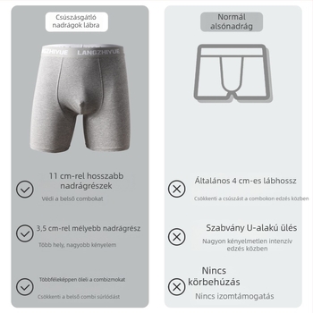 Férfi pamut hosszú lábú boxeralsó, magas derekú, 90–95% pamut, lélegző