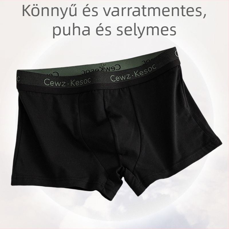 Férfi pamut alsónemű egyedi logóval, lélegző, középmagasságú derék, OEM-támogatás