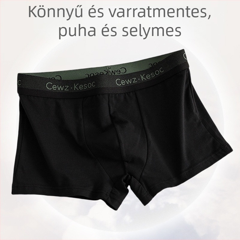 Férfi pamut alsónemű egyedi logóval, lélegző, középmagasságú derék, OEM-támogatás