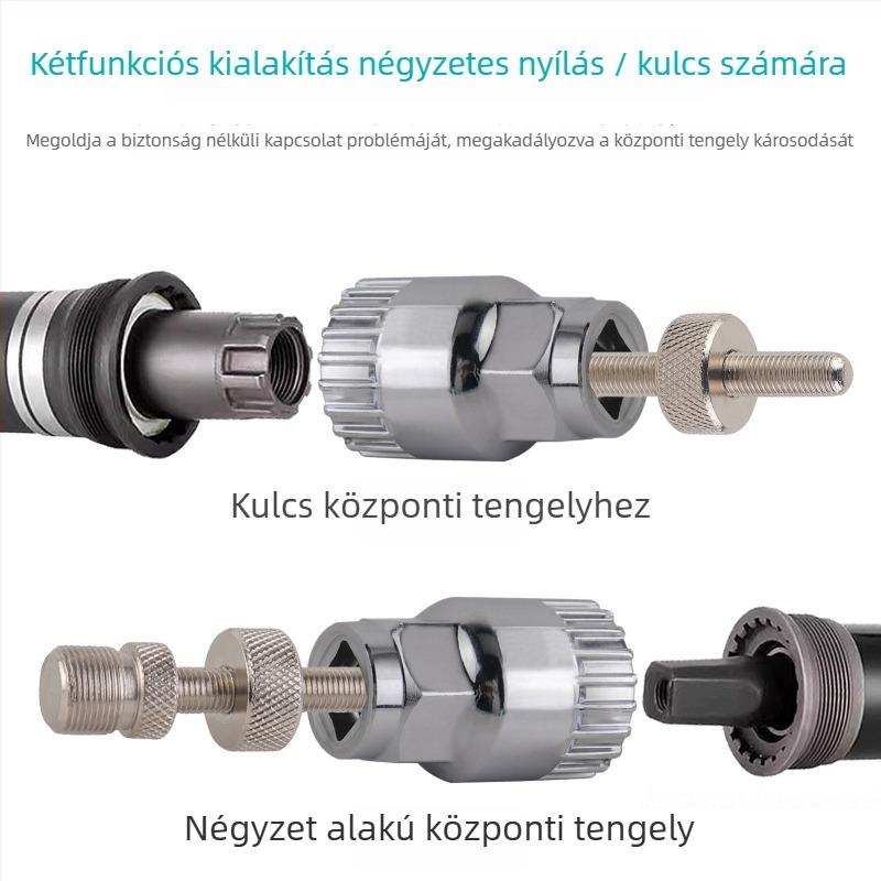 Szénacél kerékpár alsó csapágy demontáló eszköz hegymászó kerékpárhoz — négyzetes nyílású spline, szerelés és szétszerelés