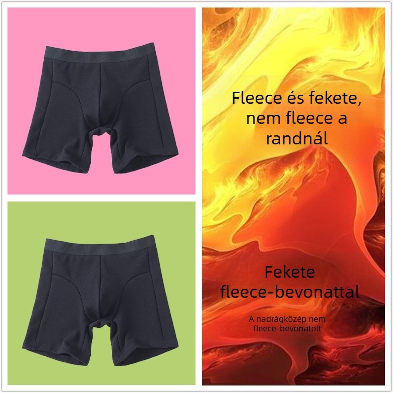 Férfi meleg pamut hosszú alsónemű, középső derekú, antibakteriális, belső pamut bélés