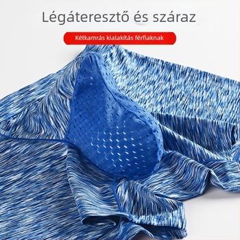 Férfi boxeralsó kettős rekeszsel, lélegző poliészter kötött anyag, középmagas derék