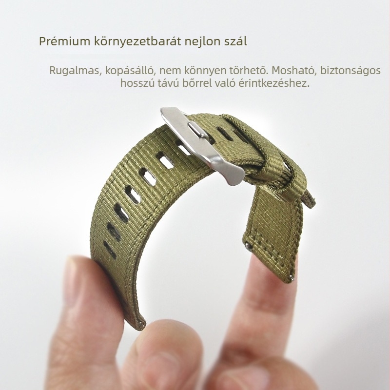 Dehang nylon szőtt óraszíj Huawei Watch GT5 és Samsung számára, 20mm/22mm interfész, csapzár