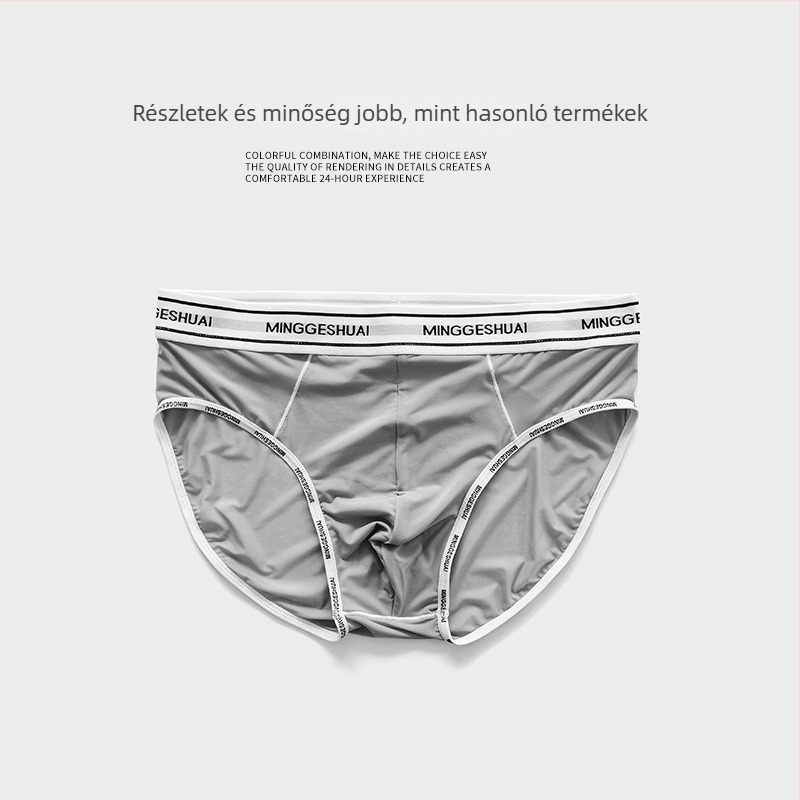 Férfi Ice Silk briefek, középmagasságú derekú, gyorsan száradó, lélegző, kötött