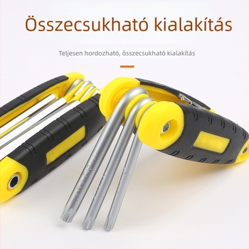 Xinton Hajtogatható Hex Kulcs Készlet – Belső Hatszögű Kulcsok, Króm-Vanádium Acél, Metrikus és Imperiális Méretek