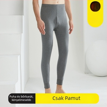 Férfi 100% pamutból készült termikus alsónadrág, fleece béléssel, karcsú szabás, meleg, vast anyag 201-250 g/m2