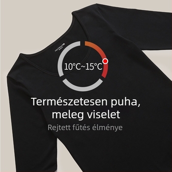 Női termikus alsóruha készlet: 95% pamut 5% spandex, egyszínű, felső kerek nyakú hosszú ujjú + hosszú nadrág, egy réteg, közepes súly 181-200 g/m2, meleg