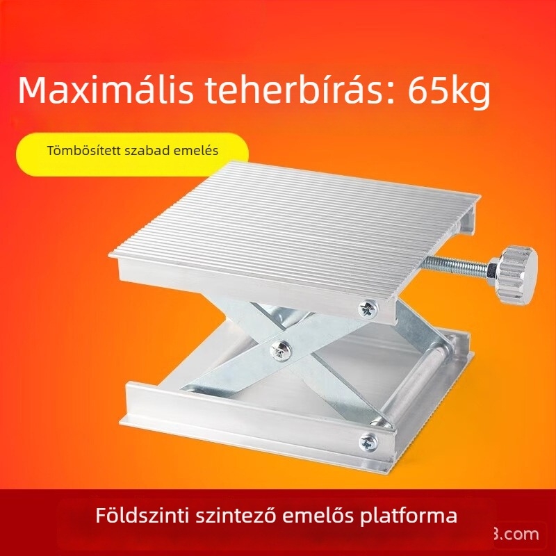 Kis laboratóriumi szintező platforma, alumíniumötvözet, kézi emelés, infravörös szintezés, háztartási használatra
