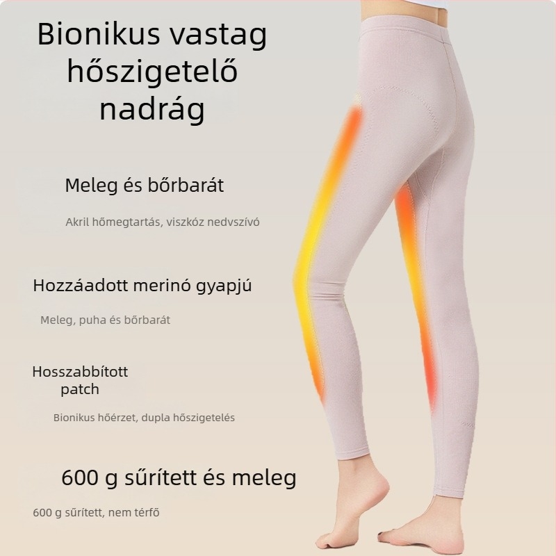 600 g ultranagy vastagságú téli termikus nadrág, fleece-bélés, antibakteriális alapréteg, uniszex