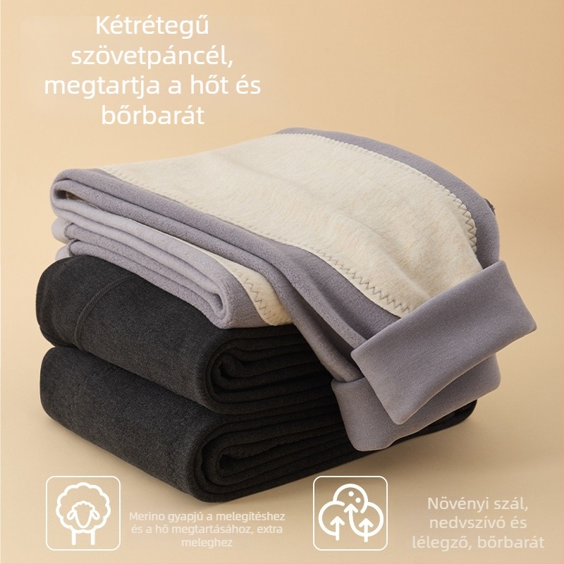 600 g ultranagy vastagságú téli termikus nadrág, fleece-bélés, antibakteriális alapréteg, uniszex