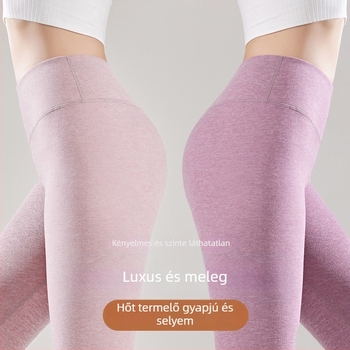 Női magas derekú termo leggings fleece béléssel, poliészter 90–95%, extra vastag 351–400 g/m², varrat nélküli
