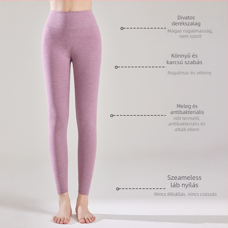 Női magas derekú termo leggings fleece béléssel, poliészter 90–95%, extra vastag 351–400 g/m², varrat nélküli