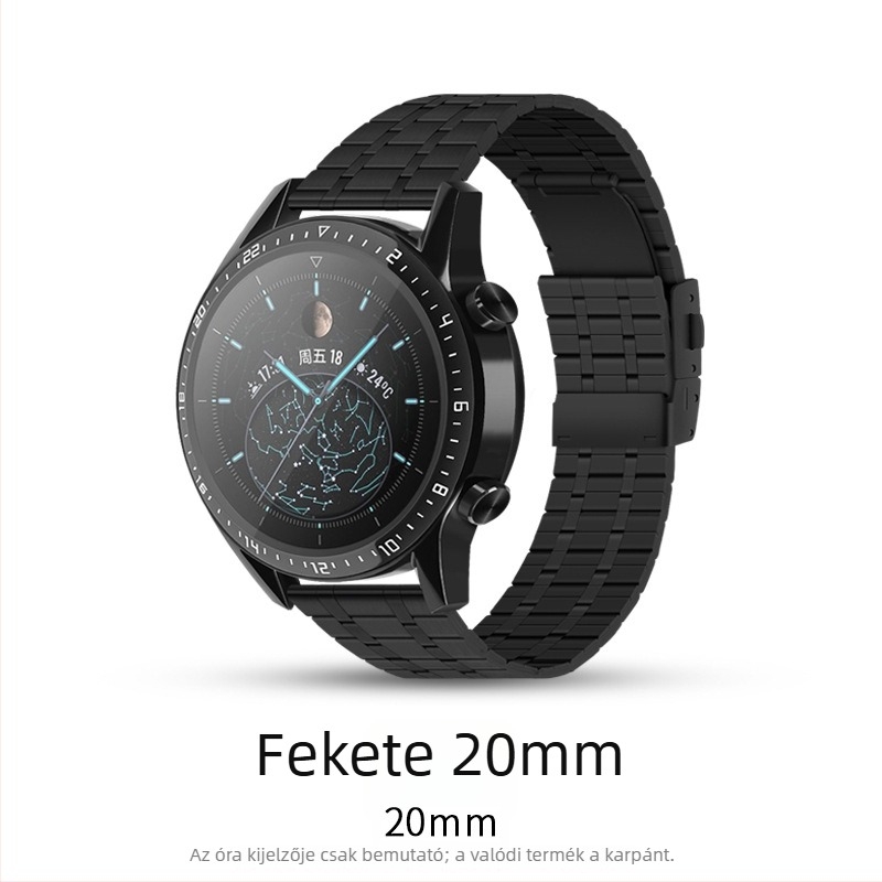 Huawei Watch2/3/GT2 Prohoz készült 304 rozsdamentes acélból készült okosóraszíj gyors állítással és dupla lenyomású csattal, üzleti stílus