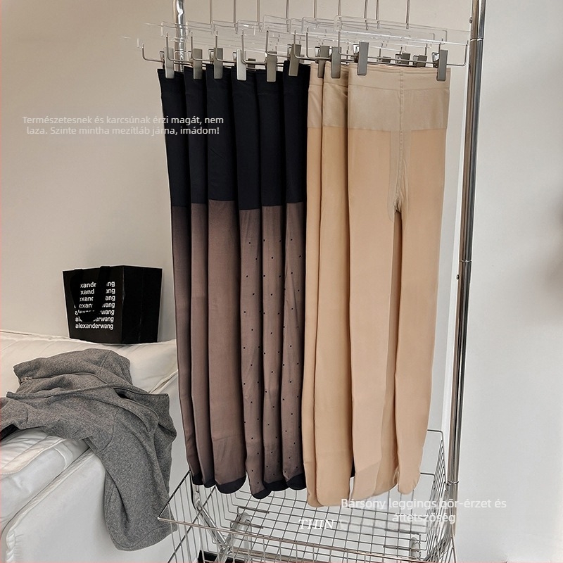 Női harisnya pöttyös mintával – nylon, vastagított, súrlódás elleni, minden szezonra alkalmas