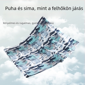 Pamut férfi boxeralsó, lélegző nyári viselet, mintás kamuflázs, nagy méret