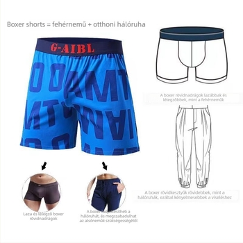 Férfi pamut boxeralsó, Cartoon nyomással, lélegző, középmagas derekú, kötött anyagú (90-95% pamut; kötött szövet)