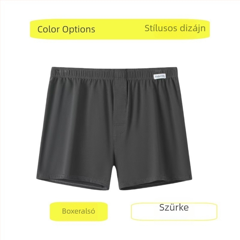Pamut férfi boxernadrág, laza szabású, nagy méret, lélegző, otthoni fehérnemű