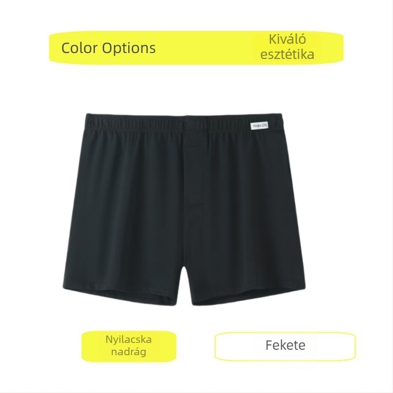 Pamut férfi boxernadrág, laza szabású, nagy méret, lélegző, otthoni fehérnemű