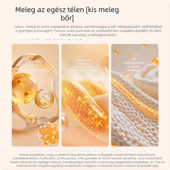 Női termikus alsóruha fleece-beleléssel, varrás nélküli, alapréteg kétoldalasan bolyhosított felső és nadrág, hosszú ujjú, környakú, őszi-téli