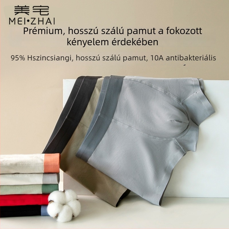 Formázó férfi boxer briefs pamutból, antibakteriális, kényelmes, széles deréköv