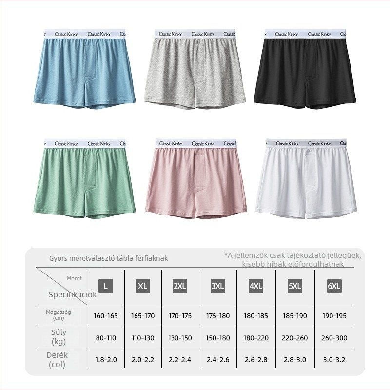 Férfi pamut boxer alsó - középmagas derékvonal, egyszínű, 95-100% pamut, sportos és lélegző