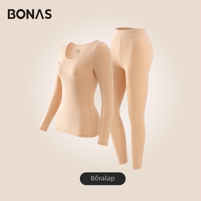 Bonas ultra vékony, varrat nélküli hőtermelő alapréteg nőknek, bőrbarát és meleg őszi–téli alsónemű